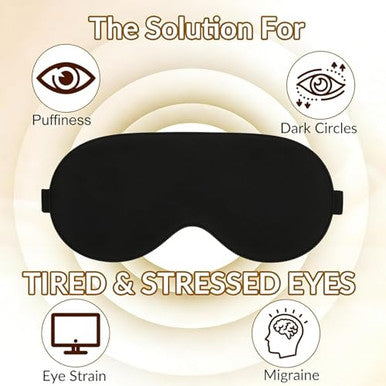 Innoflyx 100 6A Mulberry Silk Sleep Mask For Women & Men Soft Breathable Eye Mask For Sleep Blackout Design For Migraine Relief & Puffy Eyes Perfect For Travel Office Airplane Eye Care