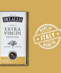 DeLallo Extra Virgin Olive Oil, Made in Italy, Bulk Size Container, Made with Cold Pressed Olives, Non-GMO, Kosher, Vegan, All Natural, 3 Liter Can