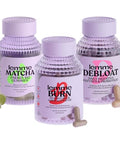 Lemme Burn Debloat & Matcha Bundle - Metabolism & Fat Burning Capsules Bloating & Gas Relief Capsules Energy B12 Gummies - Gluten-Free Non-Gmo - 60 Ct. Ea