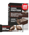 Musashi High Protein Bar 45G Protein 2G Total Sugars Milk Chocolate Brownie Post Workout And Protein Snack On The Go 12 Pack Of 3.2Oz (90G) Bars