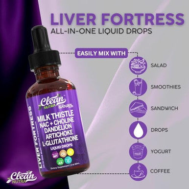 Milk Thistle Nac Liver Cleanse Detox & Repair Supplement Liver Support Liquid Drops With Dandelion Extract, Artichoke, Chanca Piedra, Beet Root, Choline, L-Glutathione, Ginger, Burdock, Schisandra