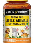 Mason Natural 'Little Animals' Kids Chewable Multivitamins Animal Shaped Children'S Daily Multivitamin With Vitamin A C D B1 B2 B3 B6 Folate & B1260 Tablets