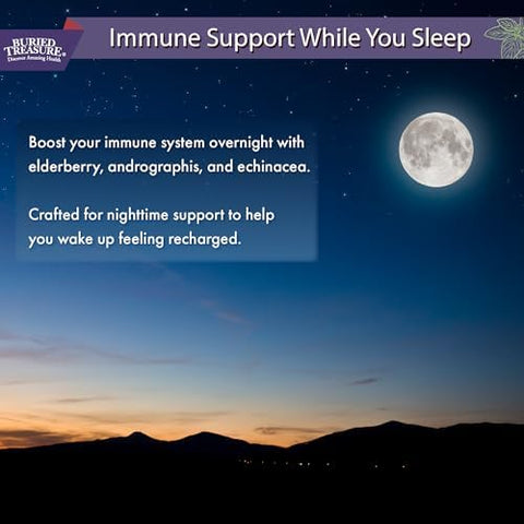Buried Treasure Acf Extra Strength Pm 16 Oz 16 Servings Nighttime Immune Support With Melatonin Vitamin C Ecea Herbal Extracts Essential Nutrients
