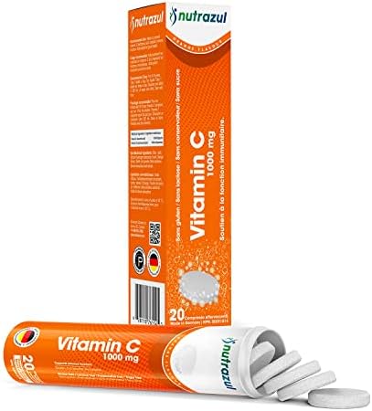 Nutrazul Vitamin C 1000Mg Effervescent Tablets- Orange 20S (Pack Of 3) Gluten Lactose Sugar & Preservative