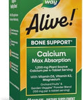 Nature'S Way Alive Calcium Max Absorption, Bone Support, Plant Source Calcium, Vitamin D3 & K2, Magnesium, 120 Tablets (Packaging May Vary)