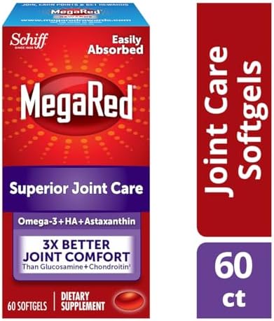 Megared Omega3 Krill Oil And Joint Supplement Megared Joint Care 60 Softgels Epa/Dha Fatty Acids Antioxidants Hyaluronic Acid No Fishy Burp Aftertaste As With Fish Oil