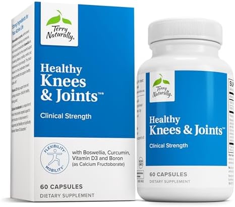 Terry Naturally Healthy Knees & Joints Dietary Supplement To Support Bone Health & Joint Flexibility Healthy Knee & Hip Aid With Calcium Fructoborate 60 Capsules 2 Pack