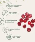 Micro Ingredients Fiber Gummies With Probiotics 120 Count 6G Per Serving 2 Billion Cfu Sugar Free Peach Cherry Flavor High Fiber Supplement For Women & Men Non-Gmo Gluten Free
