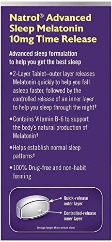 Natrol Advanced Sleep Maximum Strength 10 Mg Tablets Melatonin 60 Count
