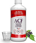 Buried Treasure Acf Extra Strength Liquid Immune Support " 1000Mg Vitamin C Elderberry Zinc Ecea " Adult Herbal Supplement " Fourday Use " 16 Fl Oz With Dose Cup