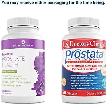 U.S. Doctors' Clinical Prostata Prostate Supplement For Men - Healthy Urinary Tract, Bladder Function, Bph Symptoms With Saw Palmetto, Vitamin E & A, Pumpkin Seed - 60 Capsules - 20-Day Supply