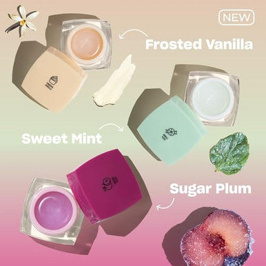 Babe Original Lip Mask Minis Trio Set Of 3 Overnight Lip Mask For Dry Lips | Frosted Vanilla Sweet Mint & Sugar Plum Scented | Vitamin E Roship Oil & Hyaluronic Acid For Smoother Moisturized Lips