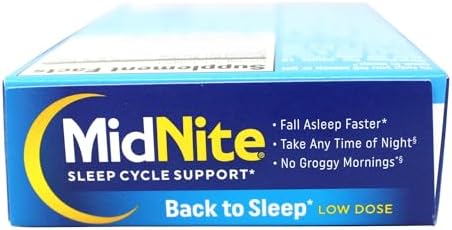 MidNite Sleep Cycle Support Back to Sleep Low Dose Melatonin and Herbal Blend Cherry Flavor 30 Quick Melt Tablets (Pack of 4)