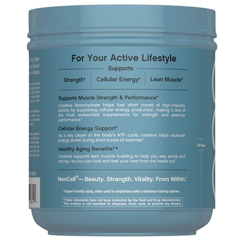 Neocell Creatine Monohydrate Powder 1.1 Lb Unflavored Micronized Supplement For Women And Men