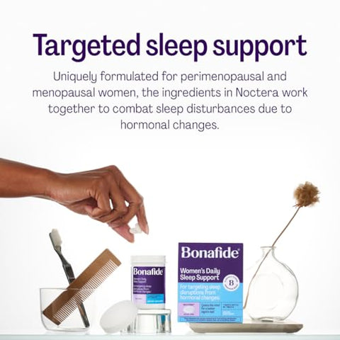 Bonafide Women S Daily Sleep Support For Stay-Asleep Relief Bonafide Noctera Melatonin-Free For Hormonal Sleep Disruptions 1 Month Supply (60 Tablets)