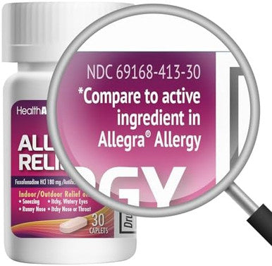 HealthA2Z Fexofenadine HCl 180mg 24-Hour Allergy Relief