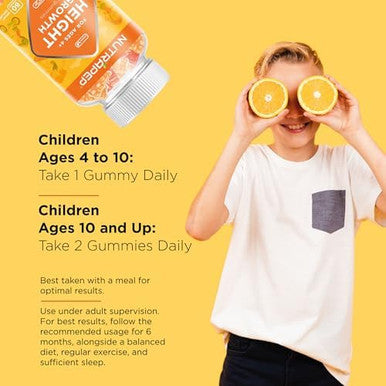 Teens Height Growth Supplement Gummies - Kids Grow Taller Natural Height Increaser Multivitamin - With Calcium Vitamin D3 K2 Zinc L-Arginine L-Glutamine L-Ornithine For Boys Girls