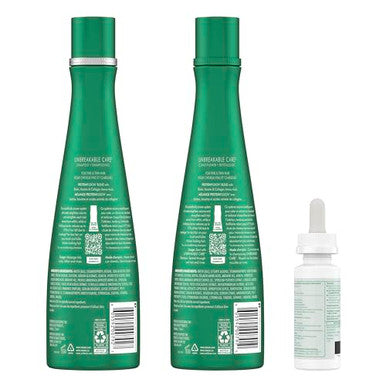 Nexxus Minoxidil Shampoo Conditioner & Leave-In Hair Serum Unbreakable Care 3 Pack With Biotin Keratin And Collagen Amino Acids 13.5 Oz 2 Fl Oz