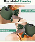 Dr.Bunordle Neck Massager With Finger Kneading Deep Tissue Neck & Shoulder Massager 4D Palm-Kneading Massage With Heat Wearable Strap Gentle Warmth For Stress & Tension Relief