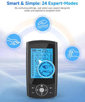 Homchy Tens Unit Muscle Stimulator 24 Modes Dual Channel Tens Ems Machine For Muscle Tension And Back Relief Rechargeable Pulse Massager With Timer 6 Upgraded Pads For Neck Shoulder Leg And Knee