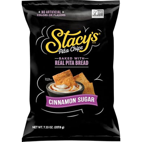 StacyÃƒÂ¢Ã¢â€šÂ¬Ã¢â€žÂ¢s Pita Chips, Cinnamon Sugar, No Artificial Colors or Flavors, 7.33 oz Bag