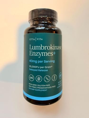 Etta Vita Potent Lumbrokinase Supplement 40Mg/Serving (Max Activity - 800000 Units) - Lumbrokinase Enzymes Capsules For Energy Support Digestion Detox Cognition & Gut Health - Similar To Nattokinase