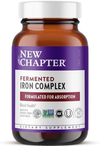 Chapter Iron Supplement, Whole-Food Fermented Iron Complex Made With Organic Vegetables & Herbs + One Daily Non-Constipating Dose- 60Ct, 2 Month Supply
