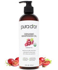 Pura D'Or 16 Oz Grapeseed & 4 Oz Vitamin E Oil Blend With Argan Jojoba Apricot Almond Rosehip Sunflower & Avocado Oils