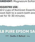 Nutricost Essentials Pure Epsom Salt 8 Lbs (100% Pure Magnesium Sulfate) Relaxing Soaking Solution