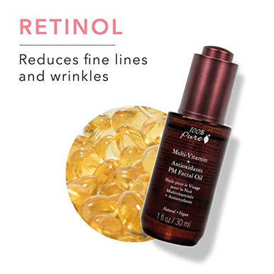 100% Pure Multivitamin + Antioxidants Pm Facial Oil Antiaging Skin Care Night Facial Oil Antiwrinkle Natural Face Moisturizer W/Retinol Vitamin C Coq101 Fl Oz