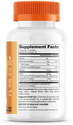 Doctor'S Best Lutein Gummies With Lutemax 2020 60 Ct Chewable Natural Eye Support Supplement Marigold Lutein Zeaxanthin Eye Health & Macular Support Nongmo Natural Fruit Pectin Vegan