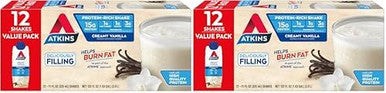 Atkins Creamy Vanilla Protein Shake 15G Protein Low Glycemic 2G Net Carb 1G Sugar Keto Friendly 12 Count (Pack Of 2)