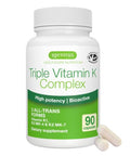 Igennus Full Spectrum Vitamin K Complex K1 and K2 (MK4 and MK7) 90 Capsules All Trans Bioactive Form for Superior Bone and Cardiovascular Support 1aDay Clean Label Vegan