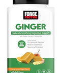 Force Factor Ginger Chews For Nausea Relief Motion Sickness And Morning Sickness Ginger Supplement With Vitamin B6 For Digestive Support Nongmo Honey Lemon Ginger Flavor 60 Soft Chews
