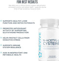 Revive Md Nac Supplement For Men & Women - N-Acetyl Cysteine Supports Respiratory Cardiovascular & Cellular Health - Antioxidant & Immune Support - 120 Capsules