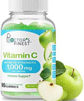 Doctors Finest Vitamin C 1000Mg Gummies, Maximum Strength, Vegan, Gmo- Gluten , Great Taste Natural Sour Apple Flavor Gummy Vitamins, Immune Support Dietary Supplement, For Adults, 90 Gummies