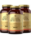 Solgar Chewable Calcium 500 Mg - 120 Wafers Pack Of 3 - Promotes Musculoskeletal Health - Non-Gmo Vegan Gluten Wheat & Dairy Free Kosher 180 Total Servings