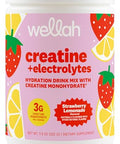 Wellah Creatine Electrolytes Powder (Strawberry Lemonade) 30 Servings - Hydration Drink Mix With 3G Of Creatine Monohydrate