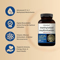Methylated Multivitamin for Men and Women 240 Capsules 27in1 Formula with Vitamins B Complex C D3 K2 NAD NAC CoQ10 Resveratrol Magnesium Zinc and More Daily Essential Vitamins