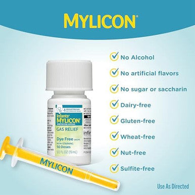 MYLICON Gas Relief Drops for Infants and Babies Dye Free Formula