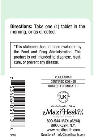Maxi Health B-6 - Vitamin B6-100 mg Cardiovascular Health - 100 Tablets - Kosher (100 Count Pack of 2)