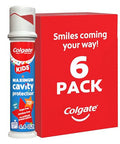 Colgate Kids Toothpaste Pump With Fluoride For Cavity Protection Ages 6 Ada Accepted Bubble Fruit 4.4 Ounce 6 Pack