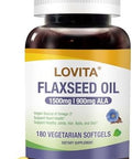 Lovita Cold-Pressed Flaxseed Oil Softgel + Magnesium 800 Tablets Nutrient Bundle