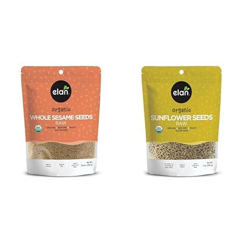 Elan Organic Superfood Seed Bundle: Sesame & Sunflower Seeds, Non-GMO, Vegan, Gluten-Free, Kosher, Perfect for Topping, Baking, Energy Bars & Smoothies