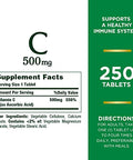 Nature'S Bounty Vitamin C 500MgSupports A Healthy Immune SystemDaily Vitamin Supplement250 Vegetarian Tablets(Pack Of 2)