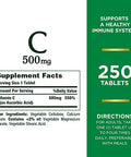 Nature'S Bounty Vitamin C 500MgSupports A Healthy Immune SystemDaily Vitamin Supplement250 Vegetarian Tablets(Pack Of 2)