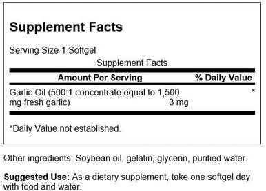 Swanson Garlic Oil Concentrate - Triple Strength 1500 mg 500 Sgels 2 Pack