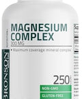 Bronson Triple Magnesium Complex Maximum Coverage 300mg NonGMO Formula 250 Tablets