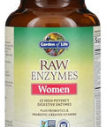 Garden Of Life 22 Powerful Raw Enzymes For Women With Papain Bromelain Lactase Plus Probiotics And Vitamins B12 Biotin And Zinc Dietary Supplement With Digestive Enzymes Vegetarian 90 Capsules