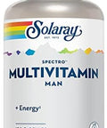 Solaray Spectro Multivitamin For Men, Men'S Multivitamin For Energy And Overall Wellness With Saw Palmetto, Pumpkin Seed, Digestive Enzymes, And More, 60-Day , 30 Servings, 120 Capsules